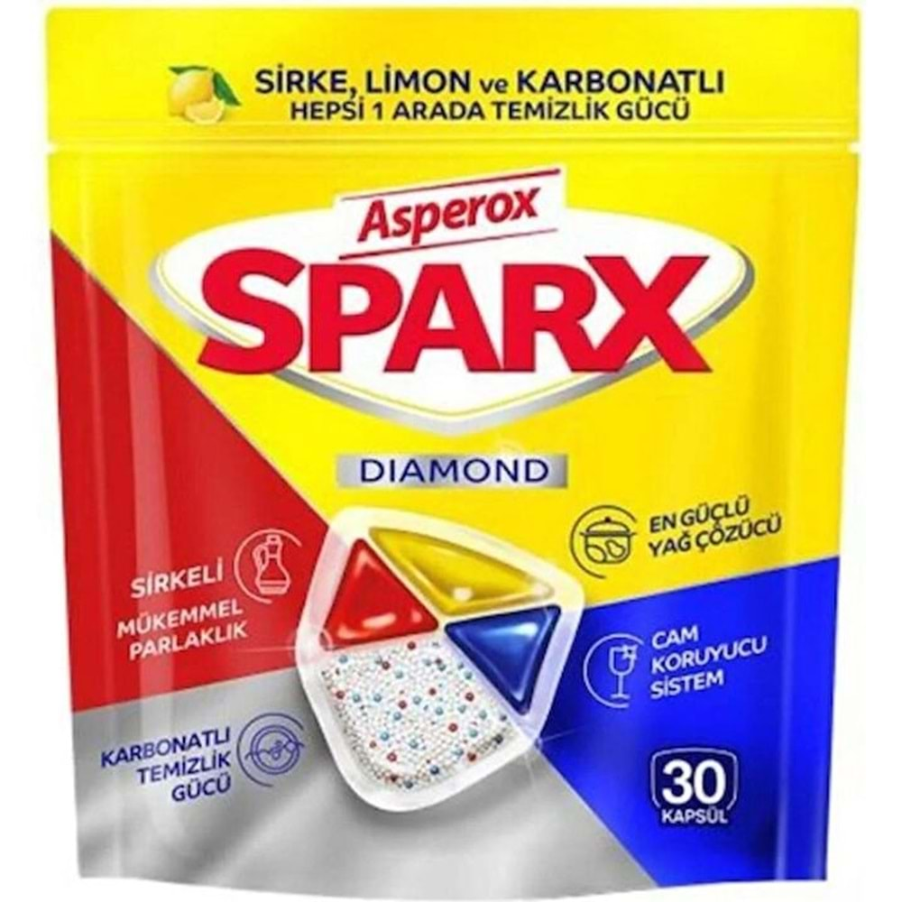 ASPEROX SPARX DIAMOND BULAŞIK MAKİNA DETERJANI 30 LU