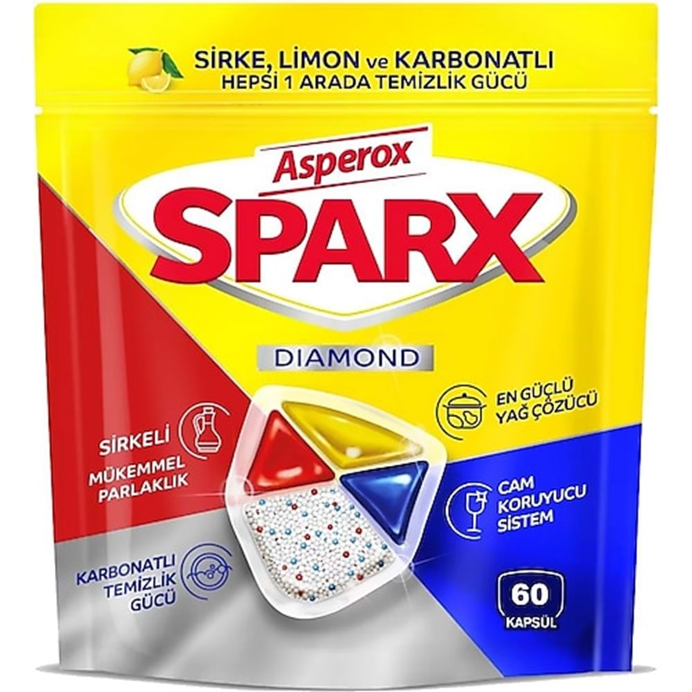 ASPEROX SPARX DIAMOND BULAŞIK MAKİNA DETERJANI 60 LI