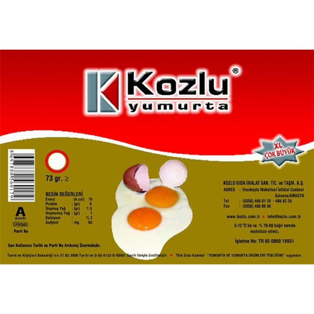 KOZLU YUMURTA EXTRA LARGE 20 Lİ