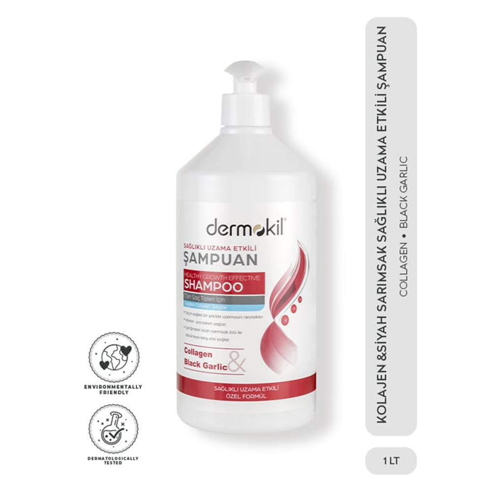 Dermokil Kolajen &Siyah Sarımsak Sağlıklı Uzama Etkili Şampuan 1L YENİ