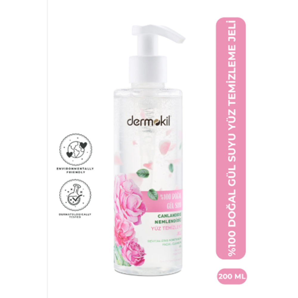 DERMOKİL 150 ML %100 DOGAL GULSUYU CIFT FAZLI MAKYAJ TEMIZLEYICI