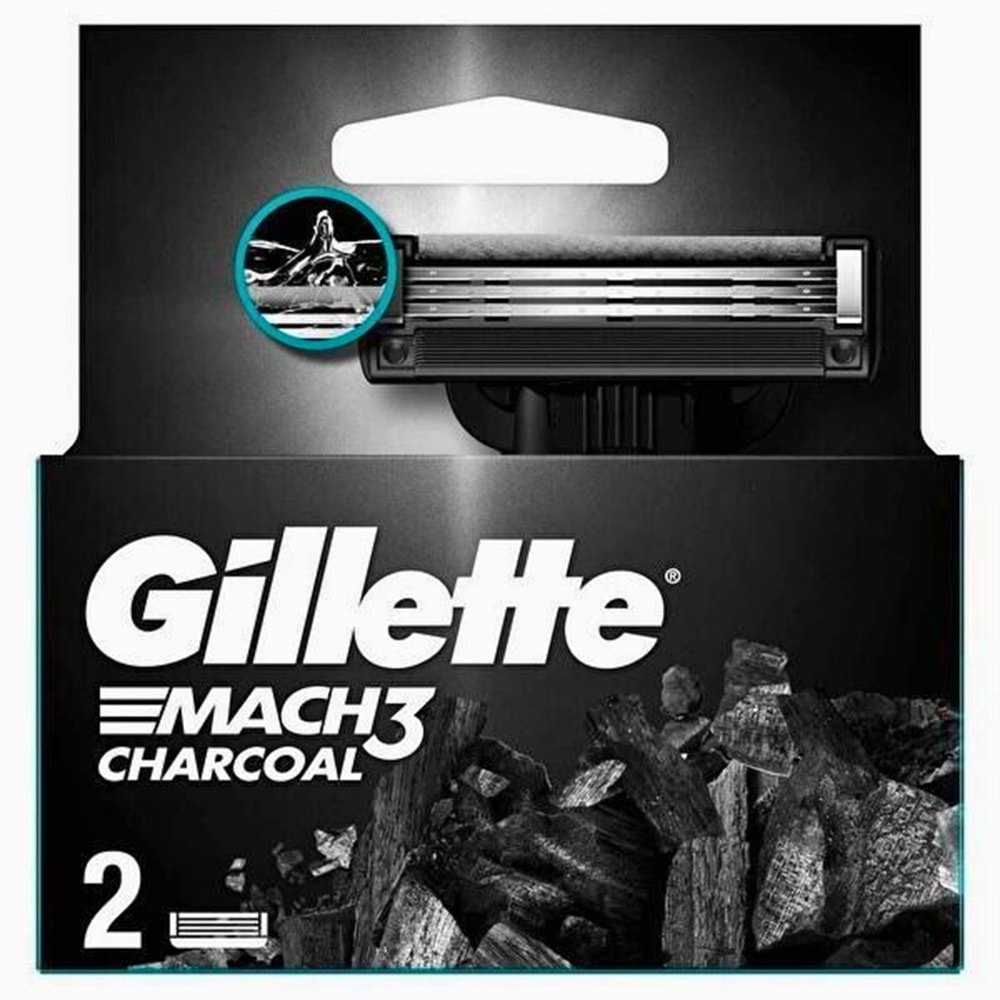 GİLLETTE MACH3 BIÇAK 2Lİ CHARCOAL
