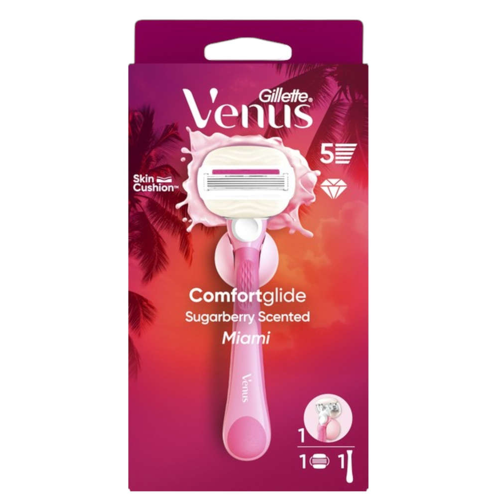 Gillette Venus ComfortGlide Sugarberry Kokulu Miami Kadın 5 Bıçaklı Tıraş Makinesi