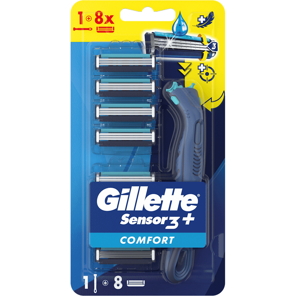 GİLLETTE SENSOR 3 MAKİNE + 8 YEDEK