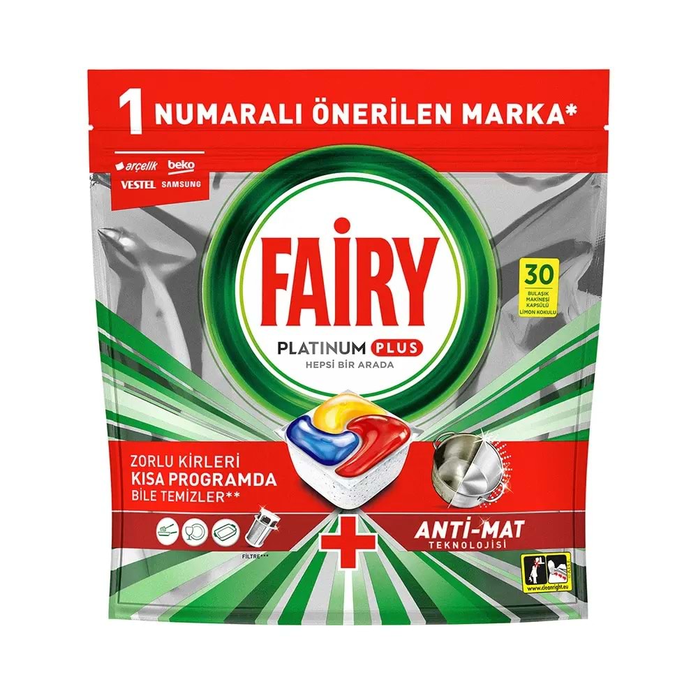 FAİRY PLATINUM PLUS 30 LÜ bulaşık makine kapsülü