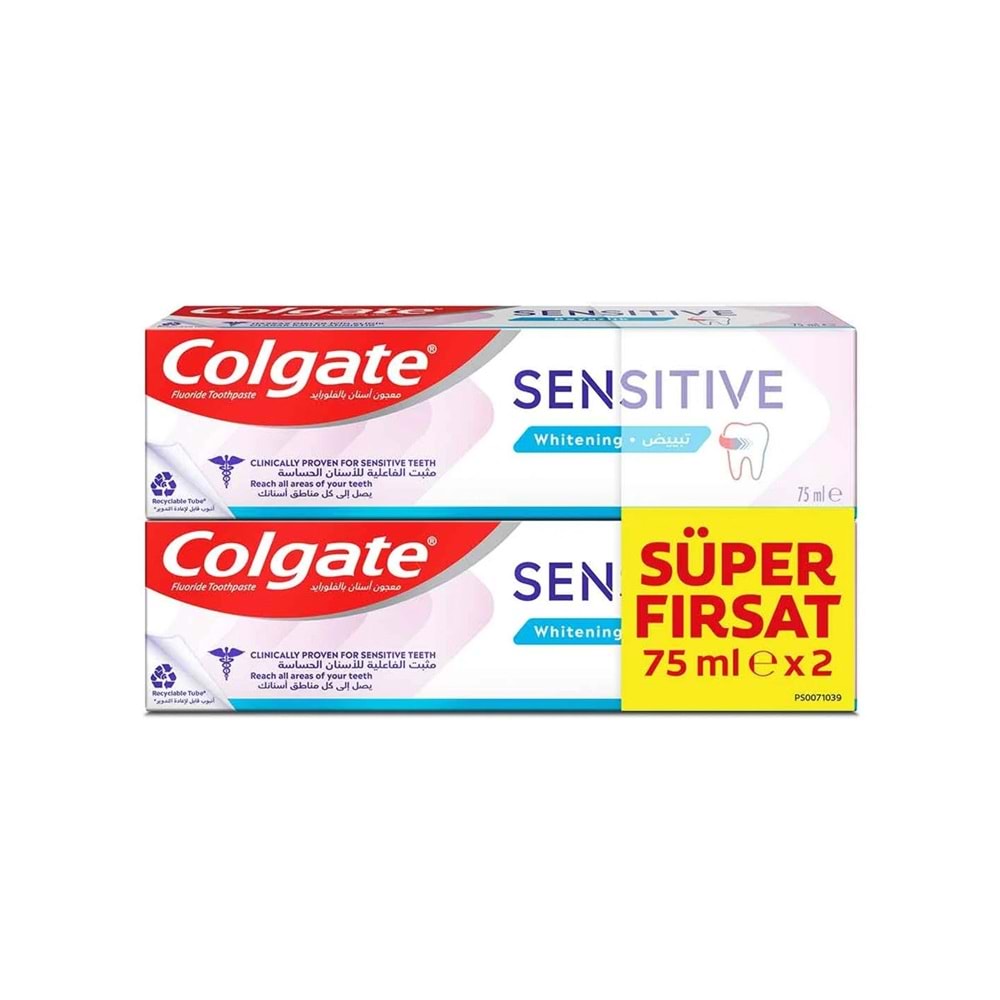 COLGATE SENSİTİVE BEYAZLIK DİŞ MACUNU 75*2