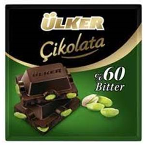 ÜLKER KARE BİTTER FISTIKLI ÇİKOLATA 65 GR