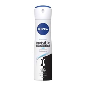 NIVEA DEODORANT SPREY INV B&W PURE KDN 150ML