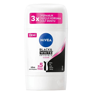 NIVEA DEODORANT STK BLACK WHITE CLEAR 50 GR KADIN