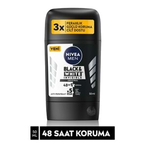 NIVEA DEODORANT STK BLACK WHITE ORJ 50 GR
