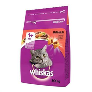 WHİSKAS KURU MAMA 300GR ETLİ BİFTEK HAVUÇ KEDİ
