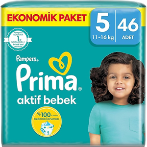 PRIMA ÇOCUK BEZİ ACT.FIRSAT 5 BEDEN 46 LI 11-16 kg.
