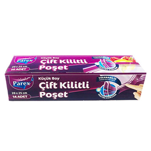 PAREX KİLİTLİ BUZDOLABI POŞETİ 12 Lİ küçük boy ÇİFT KİLİTLİ