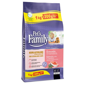 PETS FAMİLY KEDİ MAMASI BALIKLI 1300 GR