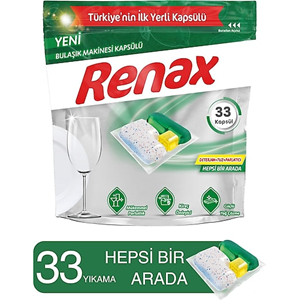 RENAX BULAŞIK MAKİNA DETERJANI 33 LÜ KAPSÜL HEPSİ 1 ARADA