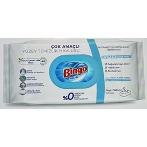 BİNGO YÜZEY TEMİZLİK HAVLUSU 96 LI BEYAZ SABUN LARGE