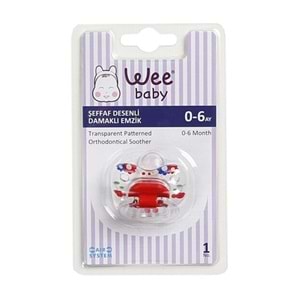 WEE BABY 836 Şeffaf Desenli Damaklı Emzik No:1
