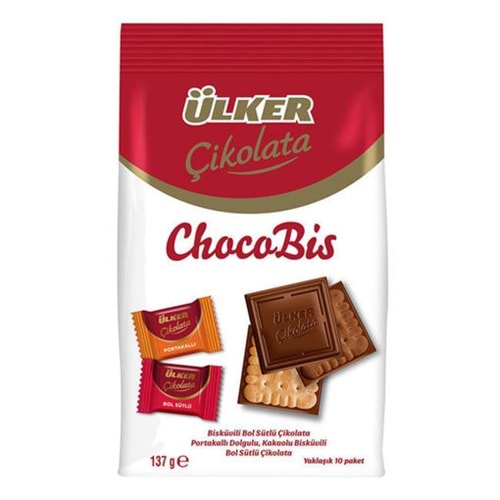 ÜLKER MİNİ KARE POŞET BİSKÜVİLİ ÇİKOLATA 230 GR