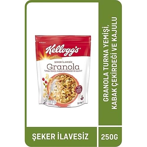 KELLOGS GRANOLA TURNA YEMİŞLİ KABAK ÇEKİRDEKLİ KAJULU 250 GR