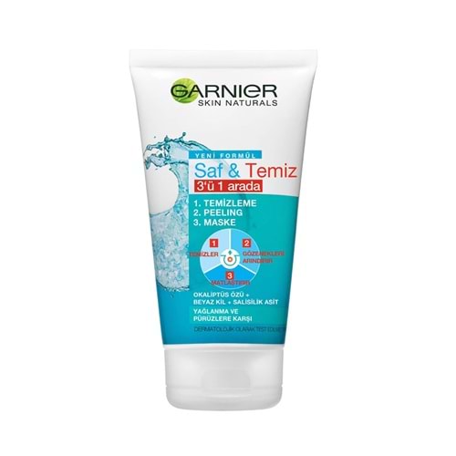 GARNIER Saf & Temiz 3Ü1 Arada Peeling Jel 150 ML
