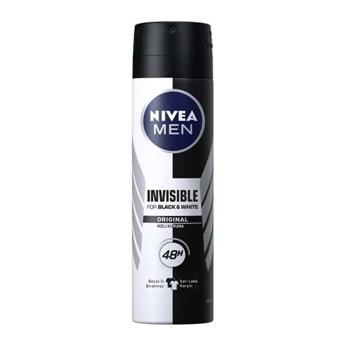 NIVEA DEODORANT SPREY INV B&W POWER ERK 150ML