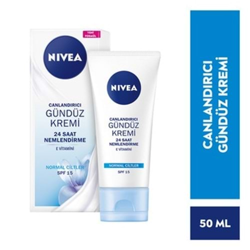 NIVEA ESSENTIALS CANLANDIRCI GÜNDÜZ KREMİ NORMAL CİLTLER TÜP 50 ML UV