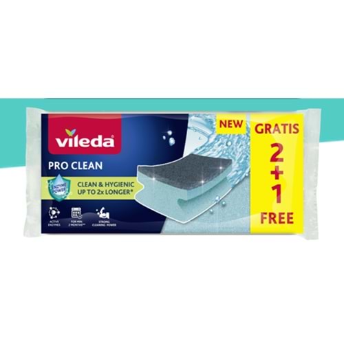 VİLEDA SÜNGER PRO CLEAN OLUKLU 3 LÜ