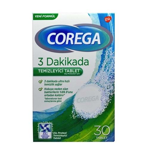 COREGA DİŞ PROTEZ TEMİZLEME TABLETİ 30 LU