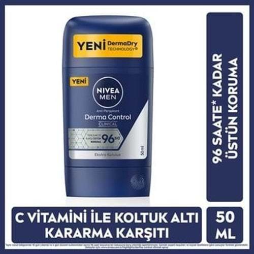 NIVEA DEODORANT STK CLINICAL DERMA KONTROL ERKEK 50ML