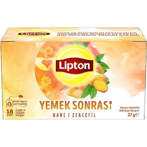 Lipton Nane ve Zencefil Yemek Sonrası Bitki Çayı 18'li