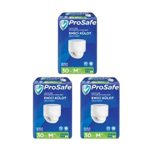 PROSAFE Tekstil Yüzey Emici Külot Medium 30'lu 3 Paket 90 Adet