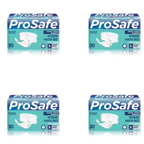 Prosafe Tekstil Belbantlı Büyük Boy L 30'lu 4 Paket Yetişkin Hasta Bezi