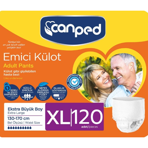 Canped XL 120 Adet Emici Külot Yetişkin Hasta Bezi