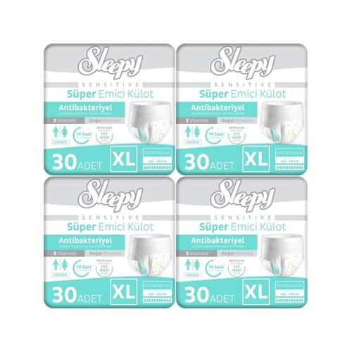 Sleepy Sensitive Antibakteriyel XLarge 4x30 Adet Emici Külot