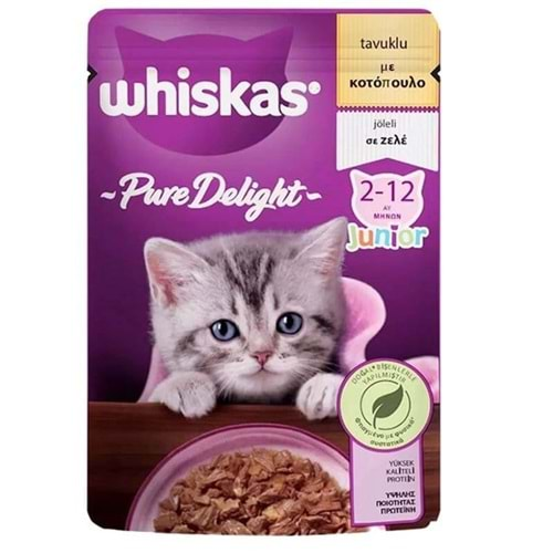 WHİSKAS YAŞ MAMA 85 GR PURE DELİGHT YAVRU TAVUKLU KEDİ