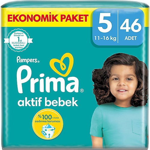 PRIMA ÇOCUK BEZİ ACT.FIRSAT 5 BEDEN 46 LI 11-16 kg.