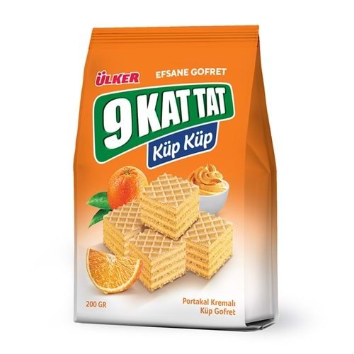 ÜLKER 9 KAT TAT KÜP GOFRET PORTAKALLI 200 GR