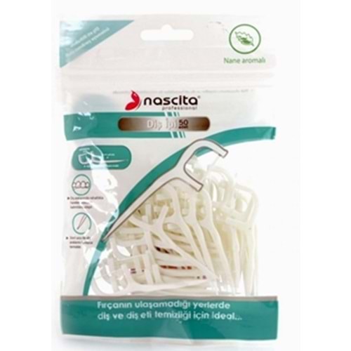 NASCİTA NASDISIPP050 50 LİK NANE AROMALI KÜRDANLI DİŞ İPİ PAKETİ