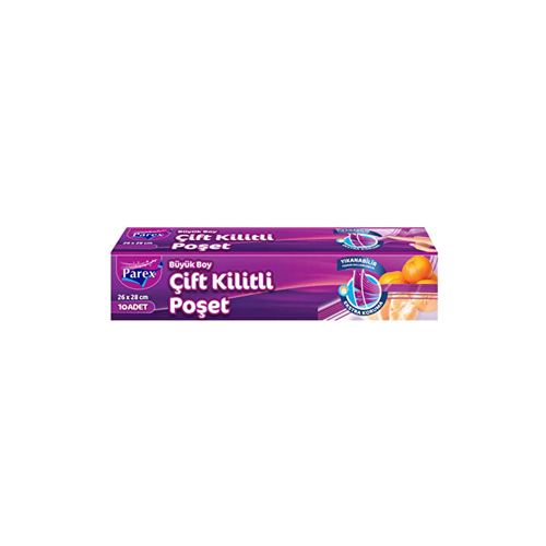PAREX KİLİTLİ BUZDOLABI POŞETİ 10 Lİ büyük boy ÇİFT KİLİTLİ