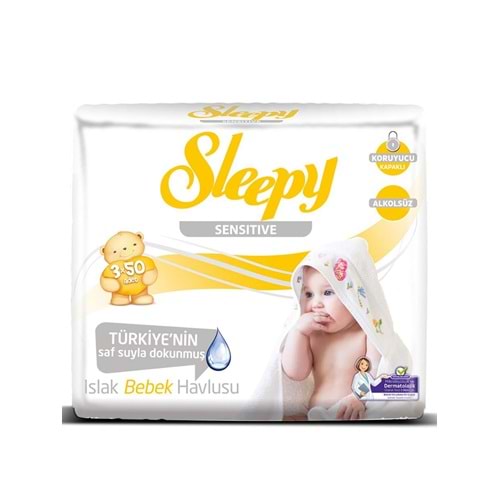 SLEEPY ISLAK HAVLU SENSİTİVE 3*50 Lİ