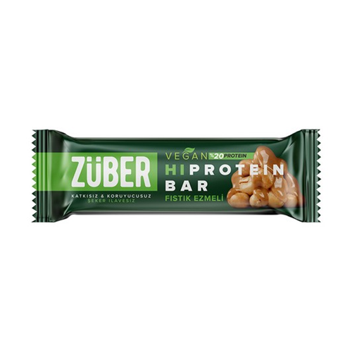 ZÜBER VEGAN YÜKSEK PROTEİN BAR FISTIK EZMELİ 45 GR