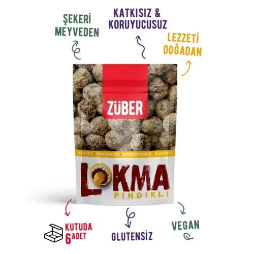 ZÜBER LOKMA fındık kaplı yer fıstığı ezmeli 96 GR