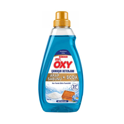 Mr.Oxy Süper Soda &Arap Sabunu Sıvı Deterjan Beyazlar 1480 ml