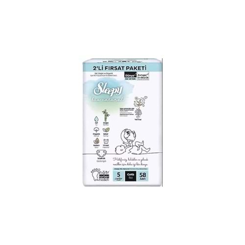 SLEEPY BİO NATUREL 2Lİ FIRSAT paket NO:5 JUNİOR 58 Lİ ÇOCUK BEZİ