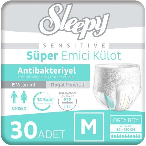 Sleepy Sensitive Antibakteriyel Emici Külot Medium 30 Lu