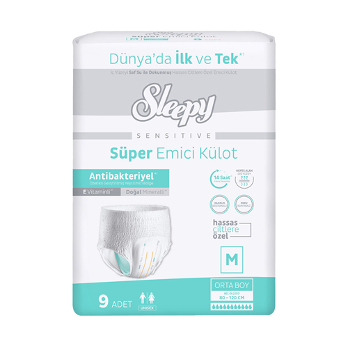 Sleepy Sensitive Antibakteriyel Emici Külot M Orta 9 lu