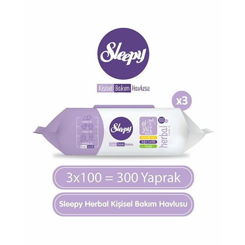 Sleepy Kişisel Bakım Havlusu Herbal 100 lü