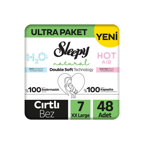 Sleepy Natural Double Soft Ultra NO:7 Külot XXLARGE 48 Adet