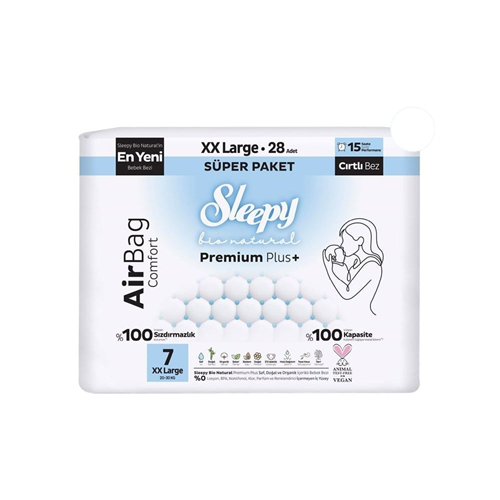 Sleepy Bio Natural Premium Plus Airbag Comfort 7 Numara 28 Lİ Bebek Bezi