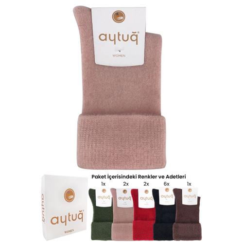 Aytuğ Kadın Soket Uyku Çorabı Dikişsiz Kıvırmalı Asorti 36-40 AYTUG48004